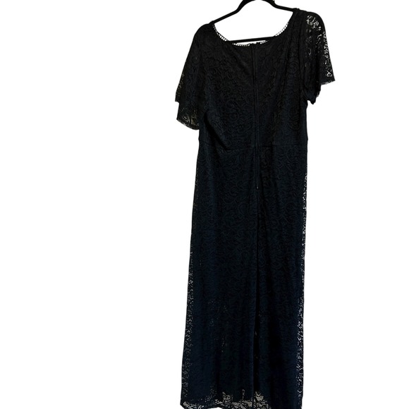 Torrid Black Lace‎ V Neck Flutter Sleeve Maxi Dress Plus Size 18 Formal Evening - Picture 2 of 5